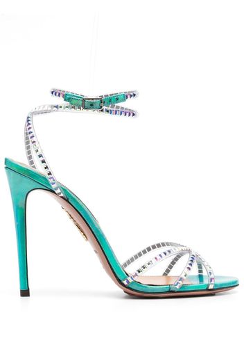 Aquazzura Sandali Dance con decorazione di cristalli 105mm - Verde