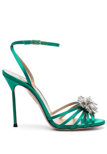 Aquazzura Stardust 105mm satin sandals - Verde