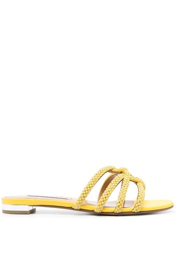 Aquazzura Moondust embellished flat sandals - Giallo