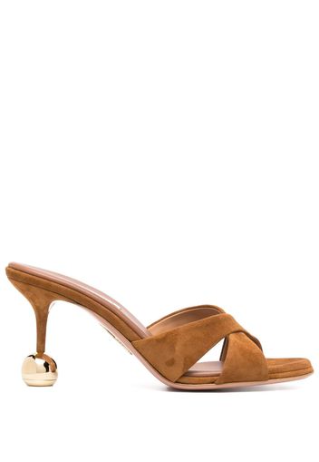 Aquazzura Darling 90mm leather mules - Marrone