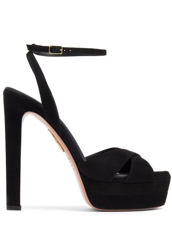 Aquazzura 130mm suede platform sandals - Nero