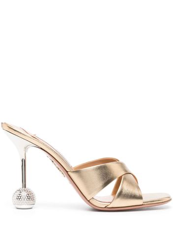 Aquazzura Yes Darling 95mm leather mules - Oro