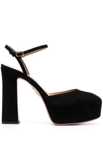 Aquazzura 130mm Groove leather shoes - Nero