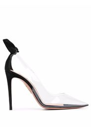 Aquazzura bow detail transparent stilettos - Nero