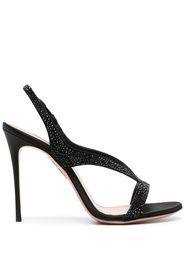 Aquazzura Izzy 105mm crystal-embellished slingback sandals - Nero