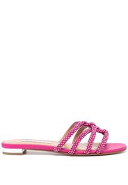 Aquazzura crystal-embellished flat sandals - Rosa