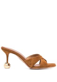 Aquazzura Darling 90mm leather mules - Marrone