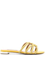 Aquazzura crystal-embellished flat sandals - Giallo