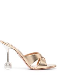 Aquazzura Yes Darling 95mm leather mules - Oro