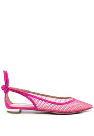 Aquazzura mesh-panelling suede ballerina shoes - Rosa