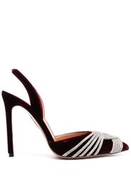 Aquazzura Gatsby 115mm crystal-strap pumps - Rosso