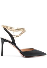 Aquazzura Flash 95mm leather pumps - Nero