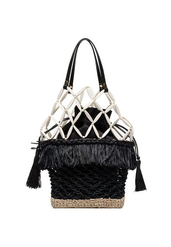 Abaca net handle basket bag