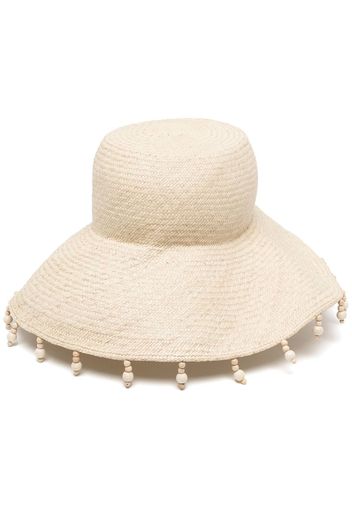 Aranaz bead-embellished sun hat - Marrone