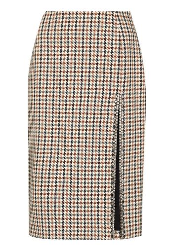 houndstooth crystal embellished pencil skirt