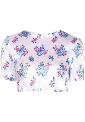 cropped floral print T-shirt