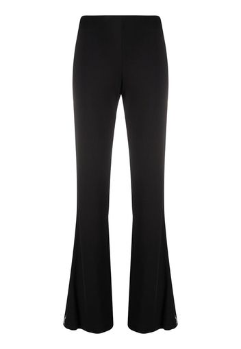 high-waisted flared trousers