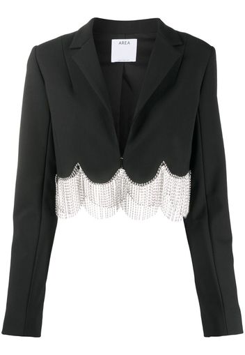 scalloped-trim cropped blazer