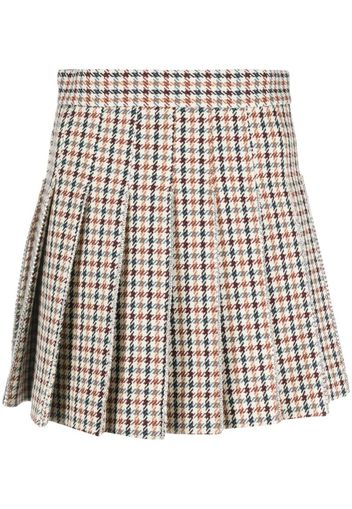 houndstooth pleated mini skirt