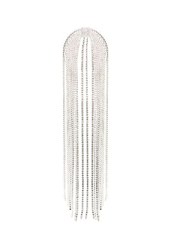 AREA fringed crystal-embellished headpiece - Argento