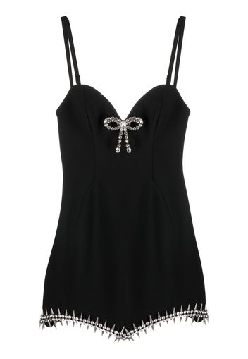 AREA crystal-embellished mini dress - Nero