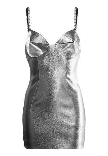 AREA Pyramid Cup Mini Dress - Argento