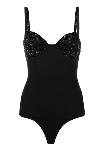 AREA crystal embellished bodysuit - Nero