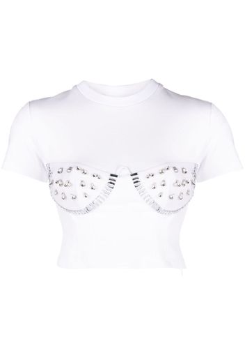 AREA T-shirt con cristalli - Bianco