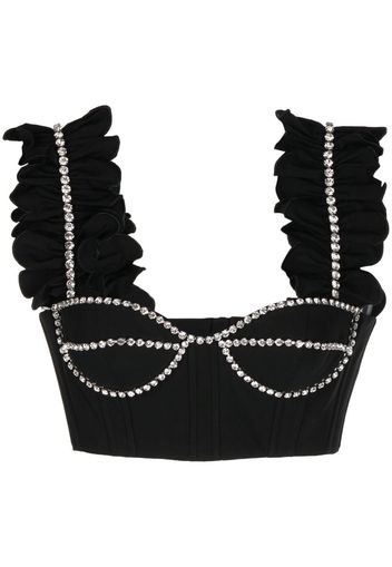 AREA crystal-embellished cropped top - Nero