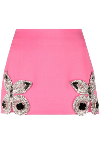 AREA embroidered-butterfly miniskirt - Rosa