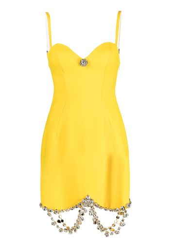 AREA draped crystal-embellished minidress - Giallo