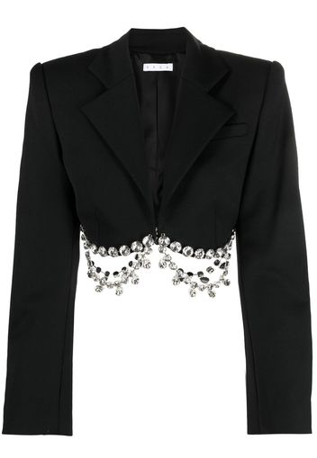 AREA crystal-embellished cropped jacket - Nero