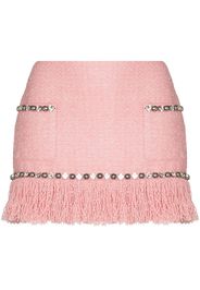 AREA fringed tweed mini skirt - Rosa