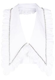 AREA crystal-embellished cropped top - Bianco