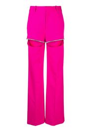 AREA Crystal Slit crepe trousers - Rosa