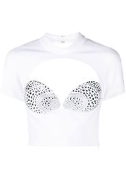 AREA Mussel Cup crystal-embellished T-shirt - WHITE