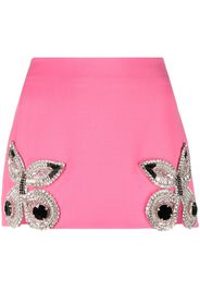 AREA embroidered-butterfly miniskirt - Rosa