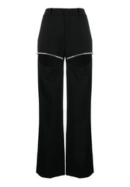 AREA crystal cut-out straight-leg trousers - Nero