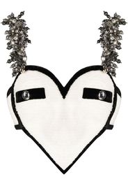 AREA tweed heart crop top - Bianco