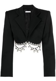 AREA crystal-embellished cropped jacket - Nero