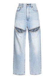 AREA Jeans dritti con cristalli - Blu