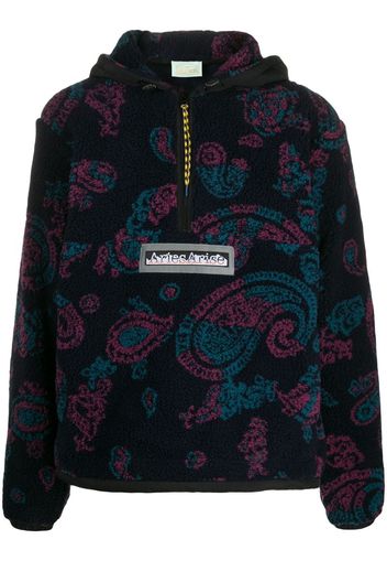 paisley patterned textured hoodie