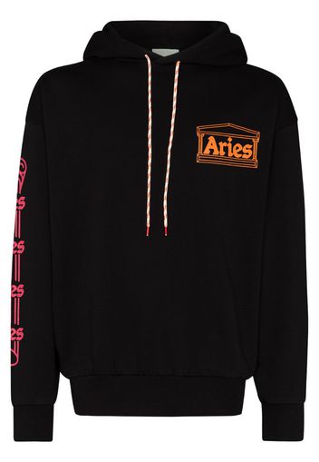 logo column print hoodie