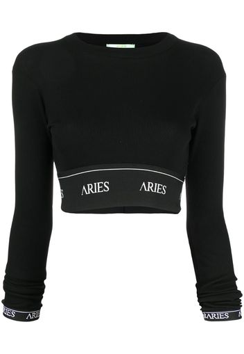 logo trim band cropped top