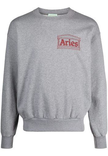 Aries logo-print cotton jumper - Grigio