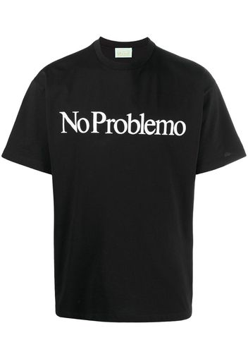 slogan-print short-sleeved T-shirt