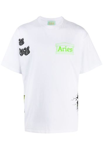 Aries T-shirt patchwork - Bianco