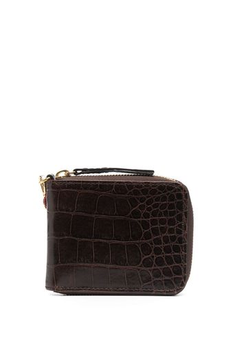 Aries crocodile-effect leather wallet - Marrone