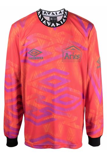 Aries long-sleeved football T-shirt - Rosso