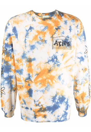 Aries tie dye-print cotton sweatshirt - Arancione